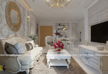 Thiết kế nội thất chung cư tân cổ điển cho Chị Hà Vy